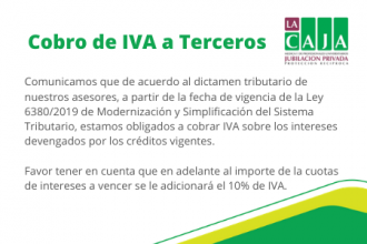 A partir de la fecha de vigencia de la Ley 6380 2019 de Modernizacion y Simplificacion del Sistema Tributario estamos obligados a cobrar IVA sobre los intereses devengados por su s credito s vigente s. Por esa raz